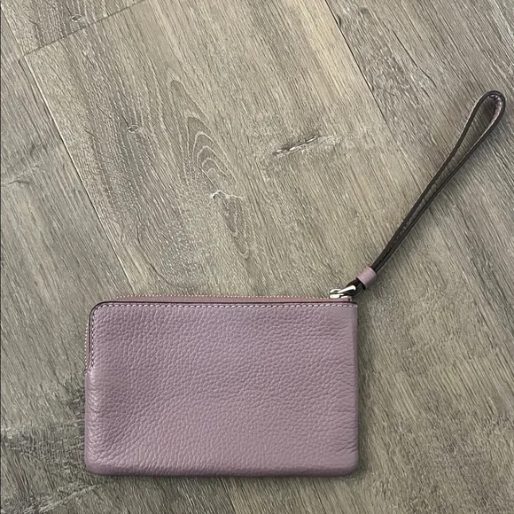 Coach Lavender Leather Wristlet - Picture 2 of 3